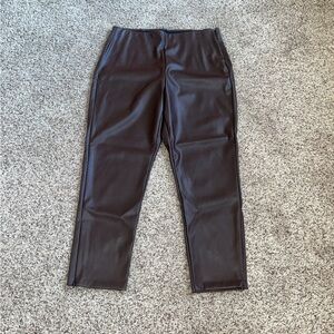 Old Navy Brown Faux Leather Extra High Rise Skinny Pants Size 16